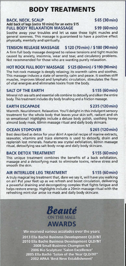 price list ella skincare